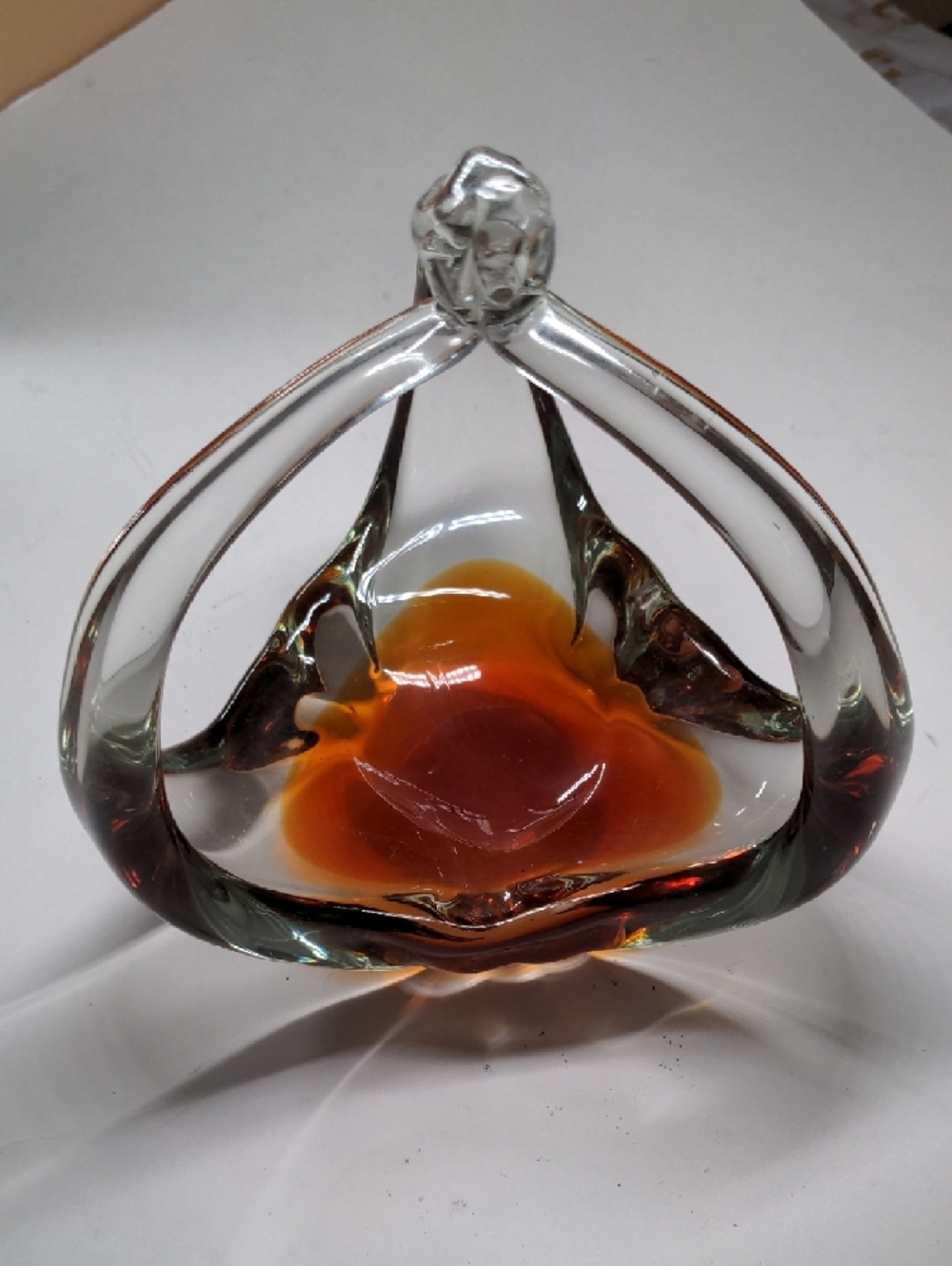 Vintage Amber Art Glass Decor – Sculptural Hand‑Blown Centerpiece (6.75”) - Picture 5 of 8
